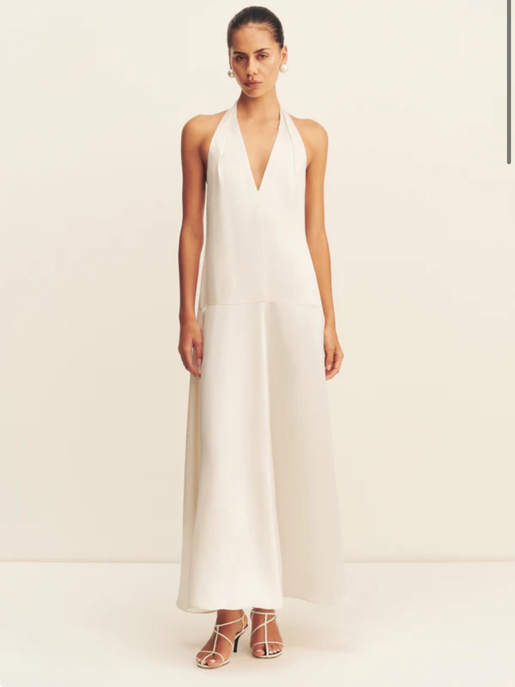 Shona Joy Ivory Halter Maxi Dress